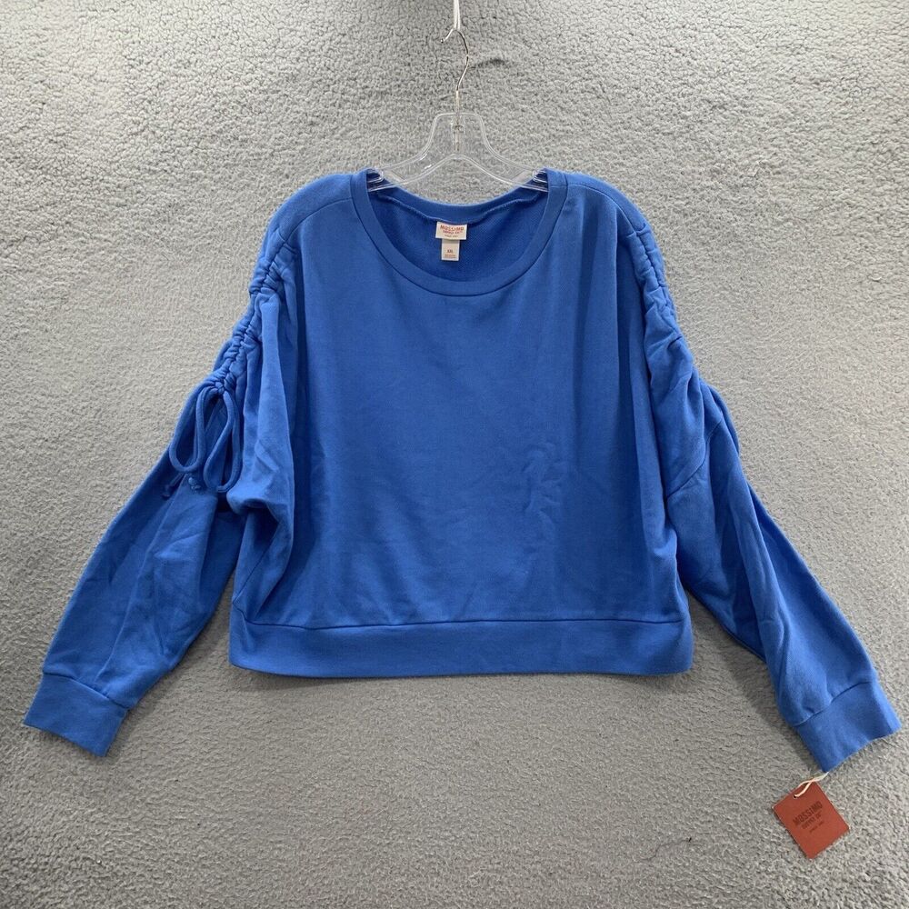 NWT Mossimo Supply Co. Women Blue Lace Up Long Sleeve Sweater Top Size XXL